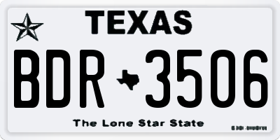 TX license plate BDR3506
