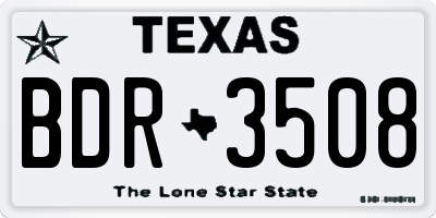 TX license plate BDR3508