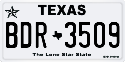 TX license plate BDR3509
