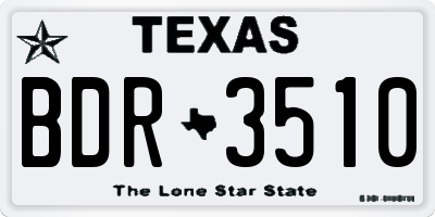 TX license plate BDR3510