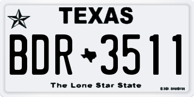 TX license plate BDR3511