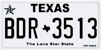 TX license plate BDR3513