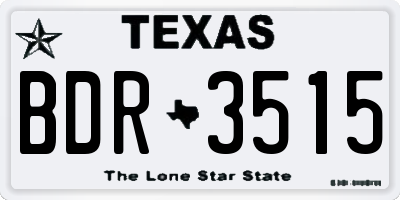 TX license plate BDR3515