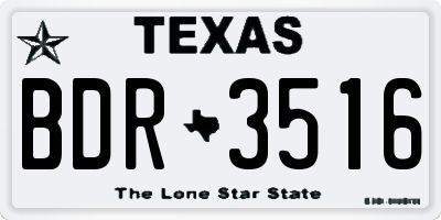 TX license plate BDR3516