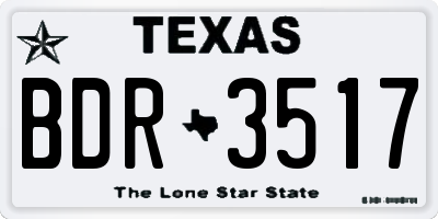 TX license plate BDR3517