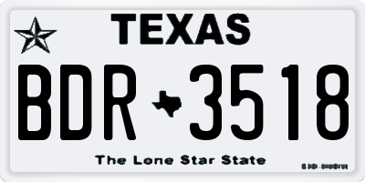 TX license plate BDR3518