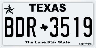 TX license plate BDR3519
