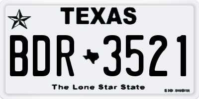 TX license plate BDR3521