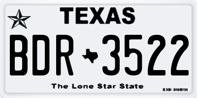 TX license plate BDR3522