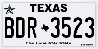TX license plate BDR3523