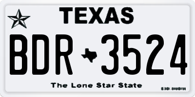 TX license plate BDR3524