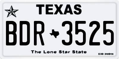 TX license plate BDR3525