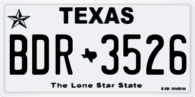 TX license plate BDR3526