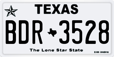 TX license plate BDR3528