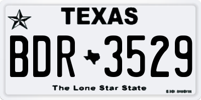 TX license plate BDR3529