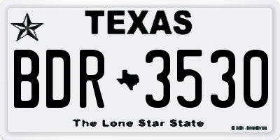 TX license plate BDR3530