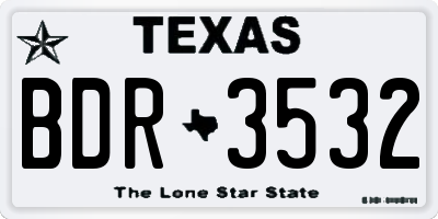 TX license plate BDR3532