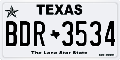 TX license plate BDR3534