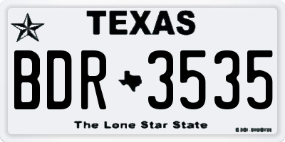 TX license plate BDR3535