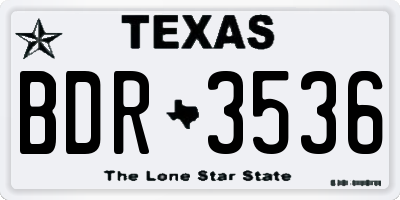 TX license plate BDR3536
