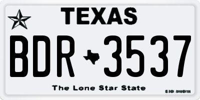 TX license plate BDR3537