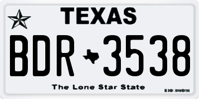 TX license plate BDR3538