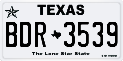 TX license plate BDR3539