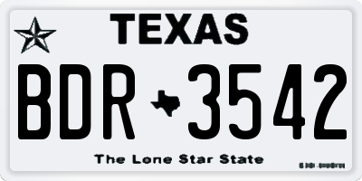 TX license plate BDR3542