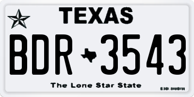 TX license plate BDR3543