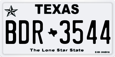 TX license plate BDR3544