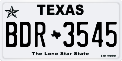 TX license plate BDR3545