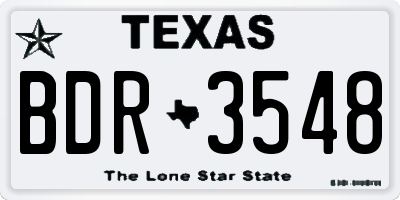 TX license plate BDR3548