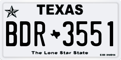 TX license plate BDR3551