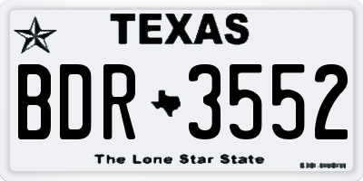 TX license plate BDR3552