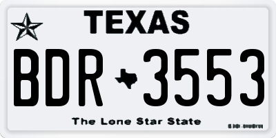 TX license plate BDR3553