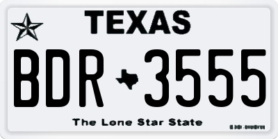 TX license plate BDR3555