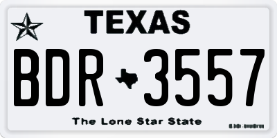 TX license plate BDR3557