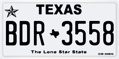 TX license plate BDR3558