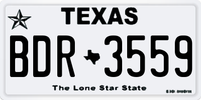 TX license plate BDR3559