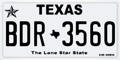 TX license plate BDR3560