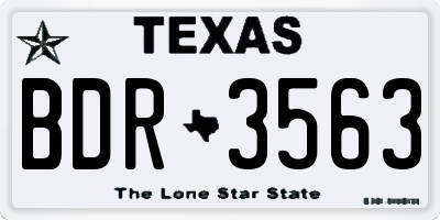 TX license plate BDR3563