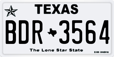 TX license plate BDR3564