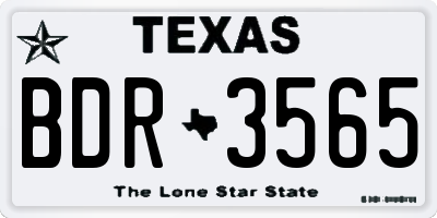 TX license plate BDR3565