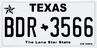 TX license plate BDR3566