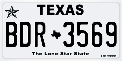 TX license plate BDR3569