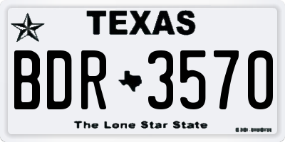TX license plate BDR3570