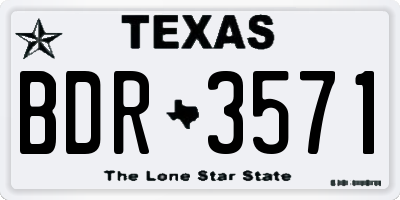 TX license plate BDR3571