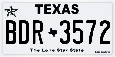 TX license plate BDR3572