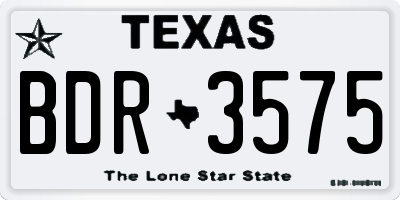 TX license plate BDR3575