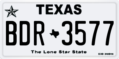 TX license plate BDR3577